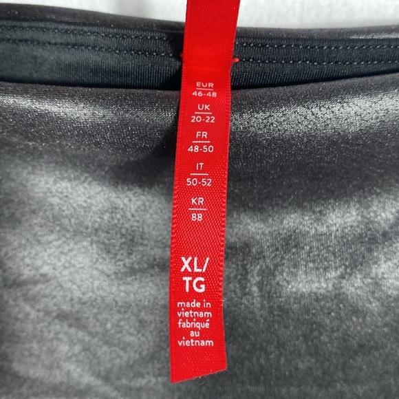 SPANX FAUX LEATHER VERY BLACK MOTO LEGGINGS size XL - Picture 6 of 13